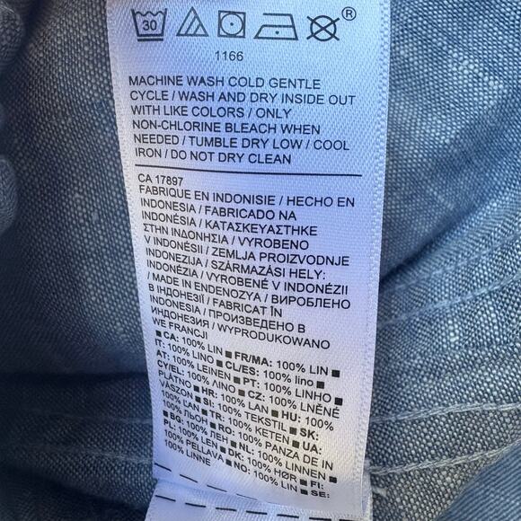 Athlet Cabo Linen Pants Sz 10 Light Blue Chambray Pull On Jogger Lightweight - Picture 12 of 12